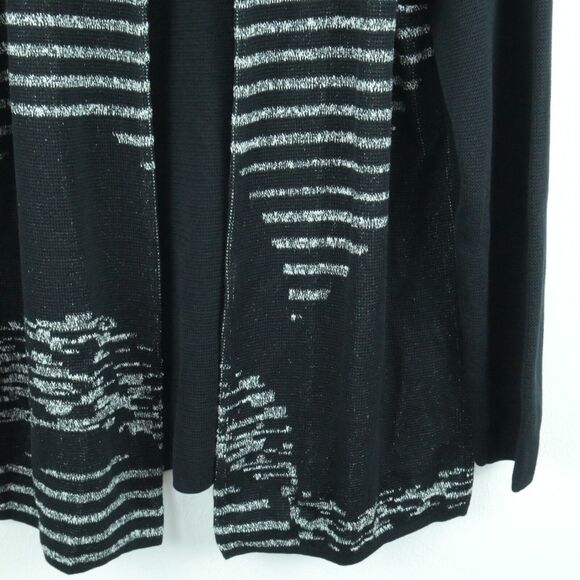 Ming Wang S Sweater Knit Jacket Black Abstract Print Modal Blend Career Elegant - Picture 3 of 7